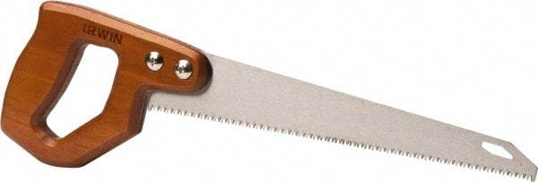 Irwin - 11-1/2" High Carbon Steel Blade Utility Saw - Hardwood Handle, Ergonomically Design D-Style, 16-3/4" OAL - Eagle Tool & Supply