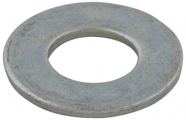 Value Collection - #10 Screw, Grade 2 Steel USS Flat Washer - 0.241" ID x 0.58" OD, 0.067" Thick, Zinc-Plated Finish - Eagle Tool & Supply