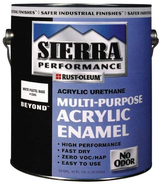 Rust-Oleum - 1 Gal White Gloss Finish Acrylic Enamel Paint - Interior/Exterior, 0 gL VOC Compliance - Eagle Tool & Supply