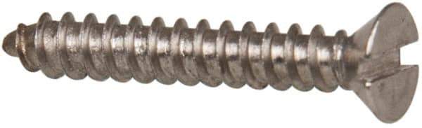 Value Collection - #4 Flat Head Slotted Sheet Metal Screw - Stainless Steel, 3/4" OAL, Grade 316 - Eagle Tool & Supply