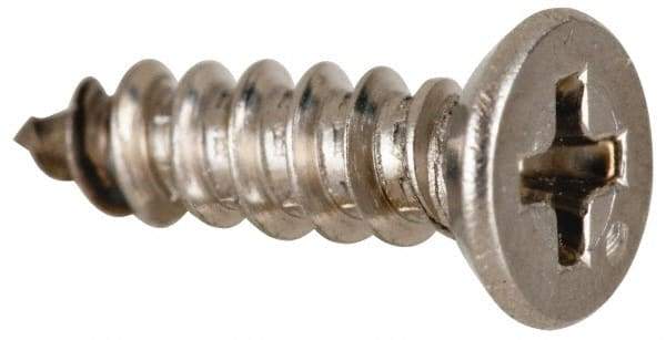 Value Collection - #4 Flat Head Phillips Sheet Metal Screw - Stainless Steel, 3/8" OAL, Grade 316 - Eagle Tool & Supply