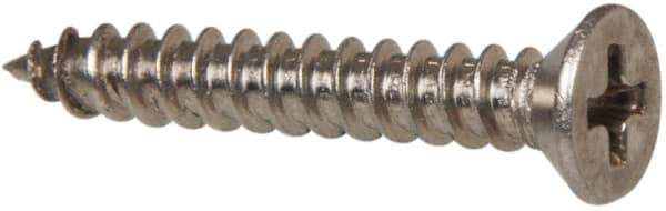 Value Collection - #4 Flat Head Phillips Sheet Metal Screw - Stainless Steel, 3/4" OAL, Grade 316 - Eagle Tool & Supply