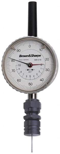 TESA Brown & Sharpe - Depth Gage Indicator Mounting Collet - 3/8 Inch Base Hole Diameter, 9/16-28 Rod Thread, Use with Dial Depth Gages - Eagle Tool & Supply