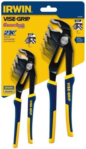 Irwin - 2 Piece GrooveLock Plier Set - Comes in Clamshell - Eagle Tool & Supply