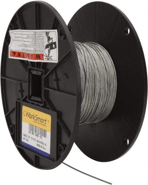 Value Collection - 1/16" Diam, Aircraft Cable - 500 Lb Breaking Strength, 1 x 19 Single Strand - Eagle Tool & Supply