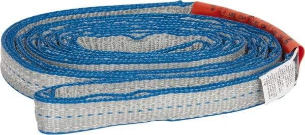 Lift-All - 6' Long x 1" Wide, 6,200 Lb Vertical Capacity, 2 Ply, Polyester Web Sling - 4,900 Lb Choker Capacity - Eagle Tool & Supply