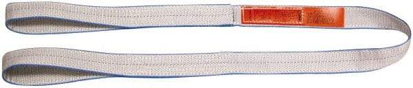 Lift-All - 20' Long x 3" Wide, 4,800 Lb Vertical Capacity, 1 Ply, Polyester Web Sling - 3,800 Lb Choker Capacity, Silver (Color) - Eagle Tool & Supply