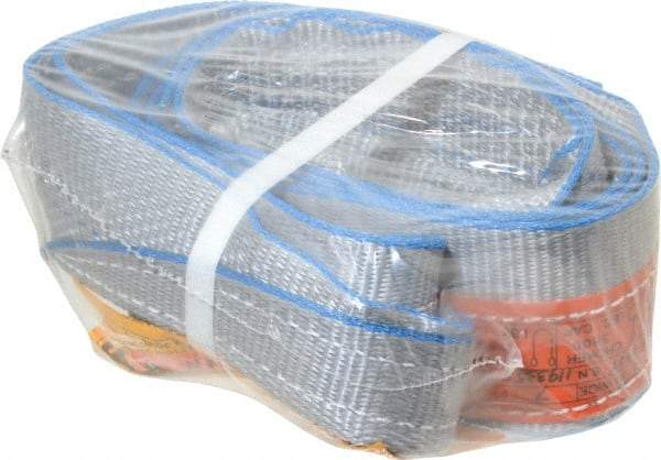 Lift-All - 7' Long x 3" Wide, 4,800 Lb Vertical Capacity, 1 Ply, Polyester Web Sling - 3,800 Lb Choker Capacity - Eagle Tool & Supply