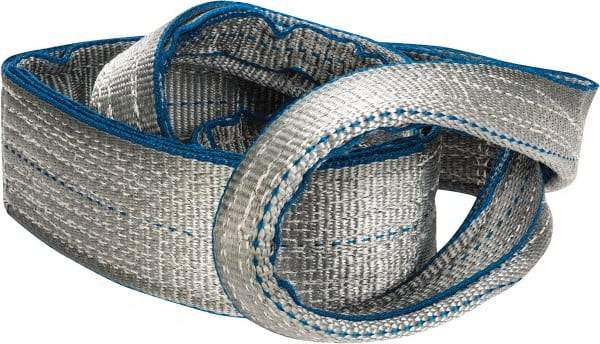 Lift-All - 4' Long x 3" Wide, 8,600 Lb Vertical Capacity, 2 Ply, Polyester Web Sling - 6,900 Lb Choker Capacity - Eagle Tool & Supply