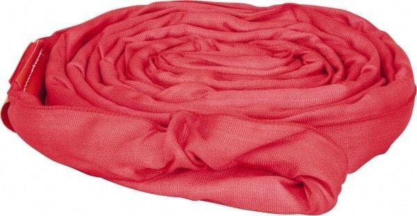Lift-All - 10' Long x 2" Wide, Polyester Web Sling - 10,600 Lb Choker Capacity, 1-3/8" Diam Chain, Red - Eagle Tool & Supply