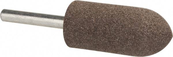 Tru-Maxx - 7/8" Head Diam x 2" Thickness, A11, Pointed Tree End, Aluminum Oxide Mounted Point - Medium Grade, 60 Grit, 25,420 RPM - Eagle Tool & Supply