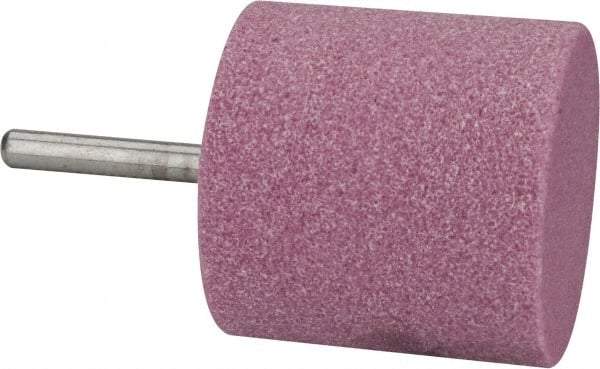 Tru-Maxx - 2" Head Diam x 2" Thickness, W244, Cylinder End, Aluminum Oxide Mounted Point - Pink, Medium Grade, 60 Grit, 11,750 RPM - Eagle Tool & Supply