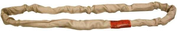 Lift-All - 9' Long x 1-7/8" Wide, Polyester Web Sling - 8,500 Lb Choker Capacity, 1-1/8" Diam Chain, Tan - Eagle Tool & Supply