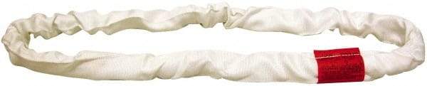 Lift-All - 7' Long x 2-1/8" Wide, Polyester Web Sling - 13,400 Lb Choker Capacity, 1-3/8" Diam Chain, White - Eagle Tool & Supply