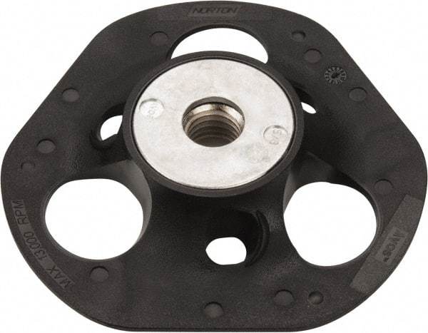 Norton - 4-1/2" Diam Quick-Change Type S Disc Backing Pad - Medium Density, 13,000 RPM, Speed-Lok Compatible - Eagle Tool & Supply