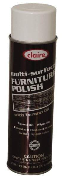 Made in USA - 20 Fluid Ounce Furniture Polish - Lemon Scent, Aerosol - Eagle Tool & Supply