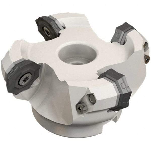 Iscar - 212.5mm Cut Diam, 60mm Arbor Hole, 4.6mm Max Depth of Cut, 42° Indexable Chamfer & Angle Face Mill - 12 Inserts, OF..\xB6RFM. 1905 Insert, Right Hand Cut, 12 Flutes, Series Heliocto - Eagle Tool & Supply