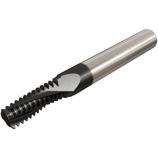 Iscar - 1-12 UNF, 5/8" Cutting Diam, 5 Flute, Solid Carbide Helical Flute Thread Mill - Internal Thread, 1.63" LOC, 4" OAL, 5/8" Shank Diam - Eagle Tool & Supply