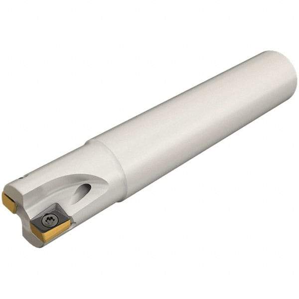 Iscar - 32mm Cut Diam, 8mm Max Depth of Cut, 32mm Shank Diam, 130mm OAL, Indexable Square Shoulder Helical End Mill - H490 ANKX 09.. Inserts, Cylindrical Shank, 90° Lead Angle, Through Coolant, Series Helido - Eagle Tool & Supply