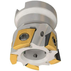 Iscar - 6 Inserts, 40mm Cut Diam, 16mm Arbor Diam, 9mm Max Depth of Cut, Indexable Square-Shoulder Face Mill - 0/90° Lead Angle, 35mm High, T290 LN.T 1004 Insert Compatibility, Through Coolant, Series SumoMill - Eagle Tool & Supply