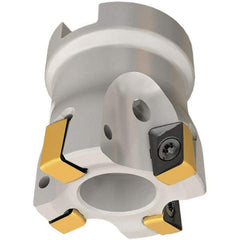 Iscar - 6 Inserts, 50mm Cut Diam, 22mm Arbor Diam, 8mm Max Depth of Cut, Indexable Square-Shoulder Face Mill - 0/90° Lead Angle, 40mm High, H490 AN.X 09 Insert Compatibility, Through Coolant, Series Helido - Eagle Tool & Supply