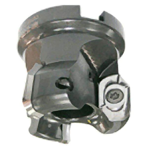 Iscar - 3 Inserts, 50mm Cut Diam, 22mm Arbor Diam, 15.5mm Max Depth of Cut, Indexable Square-Shoulder Face Mill - 0/90° Lead Angle, 45mm High, HM90 APCR 1605 Insert Compatibility, Through Coolant, Series Helialu - Eagle Tool & Supply