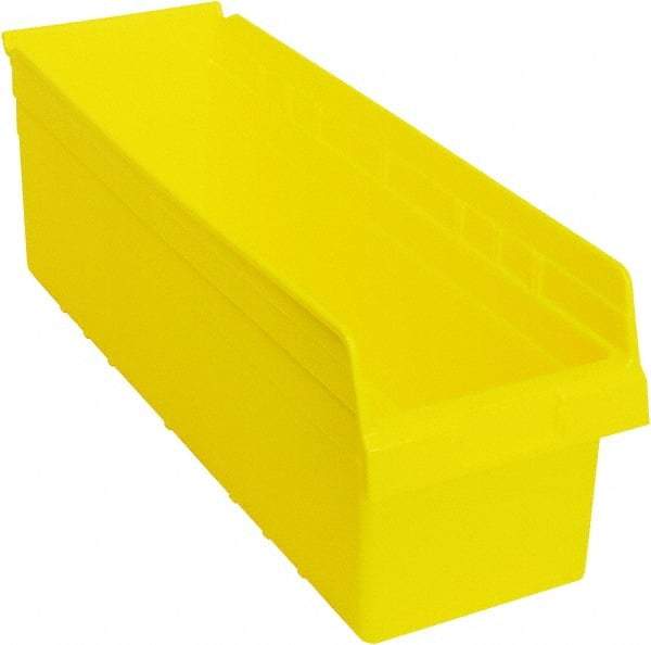 Quantum Storage - 23-5/8" Deep, Yellow Polypropylene Hopper Shelf Bin - 8" High x 8-3/8" Wide x 23-5/8" Long - Eagle Tool & Supply