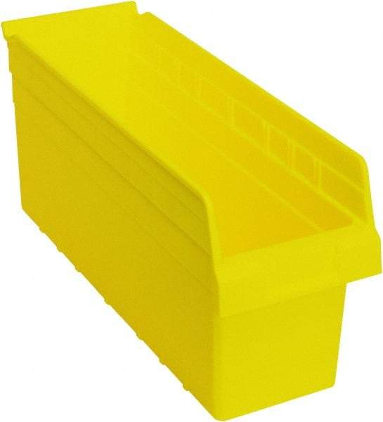 Quantum Storage - 17-7/8" Deep, Yellow Polypropylene Hopper Shelf Bin - 8" High x 6-5/8" Wide x 17-7/8" Long - Eagle Tool & Supply