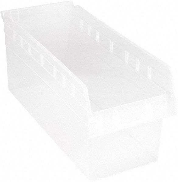 Quantum Storage - 17-7/8" Deep, Clear Polypropylene Hopper Shelf Bin - 8" High x 8-3/8" Wide x 17-7/8" Long - Eagle Tool & Supply
