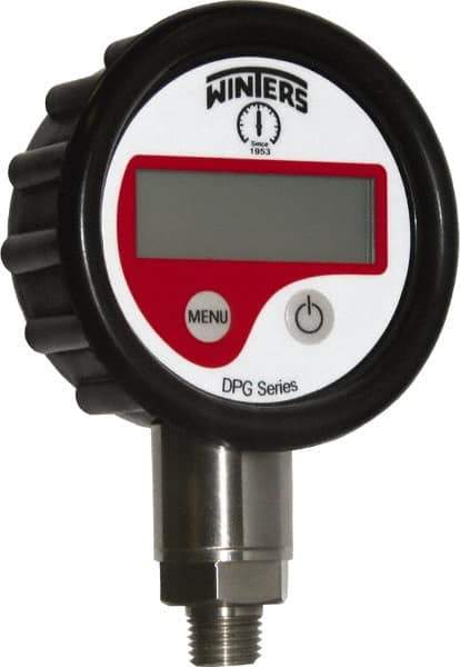Winters - 2-1/2" Dial, 1/4 Thread, 30" HG Vac Scale Range, Pressure Gauge - Lower Connection Mount, Accurate to 0.01% of Scale - Eagle Tool & Supply