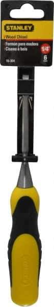 Stanley - 9" OAL x 1/4" Blade Width Wood Chisel - 1/4" Tip, Polypropylene Handle - Eagle Tool & Supply