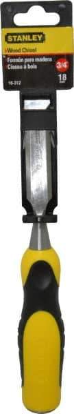 Stanley - 9" OAL x 3/4" Blade Width Wood Chisel - 3/4" Tip, Polypropylene Handle - Eagle Tool & Supply