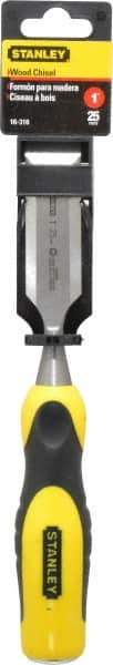 Stanley - 9" OAL x 1" Blade Width Wood Chisel - 1" Tip, Polypropylene Handle - Eagle Tool & Supply