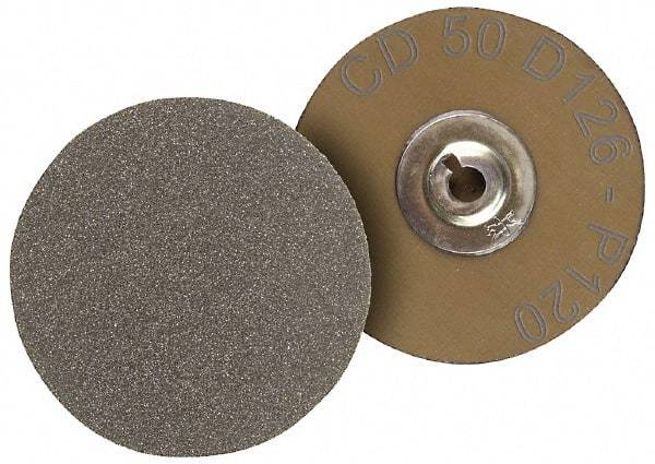 PFERD - 2" Disc Diam, 220 Grit, Diamond Quick Change Disc - Type S Attaching System, Coated, Brown, Fine Grade, 9,500 RPM, D76 Series - Eagle Tool & Supply