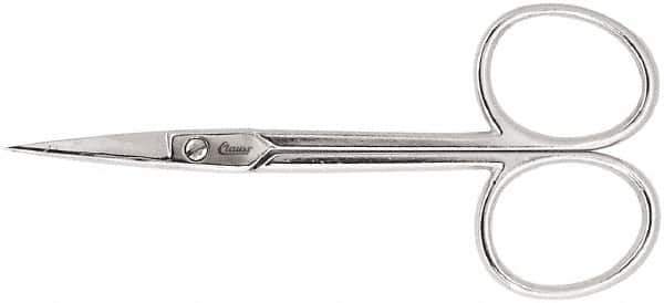 Clauss - 1" LOC, 8-1/2" OAL Straight Scissors - Steel Straight Handle, For Paper, Fabric - Eagle Tool & Supply