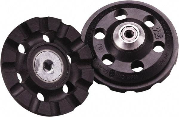 3M - 3" Diam Disc Backing Pad - 1/4" Shank Diam, Medium Density, 12,000 RPM, Roloc TR Compatible - Eagle Tool & Supply