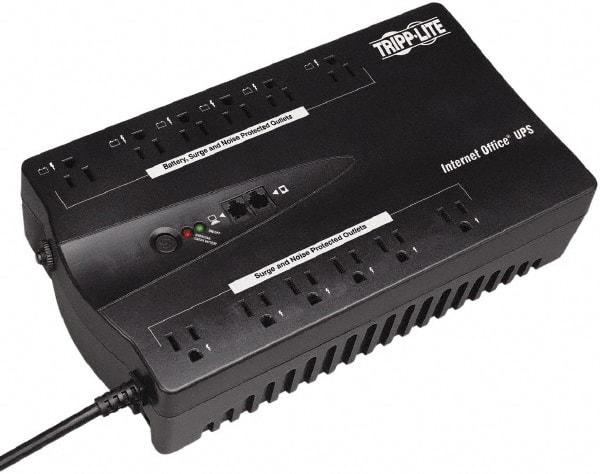 Tripp-Lite - 15 Amp, 900 VA, Flat Pack Mount Standby Backup Uninterruptible Power Supply - Backup 2-1/2 min with Full Load & 9 min with Half Load, 120 VAC Input & Output, 480 Watt Output, 1 Phases, 8 Outlets - Eagle Tool & Supply