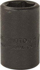 Proto - 3/8" Drive 1/2" Standard Magnetic Impact Socket - 6 Points, 1-3/32" OAL - Eagle Tool & Supply