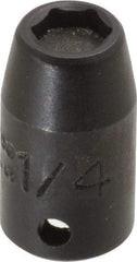 Proto - 1/4" Drive, 1/4" Socket, Power Socket - 6 Points, 7/8" OAL - Eagle Tool & Supply