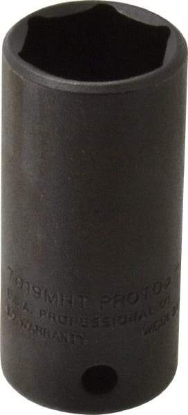 Proto - 3/8" Drive 19mm Deep Thin Wall Impact Socket - 6 Points, 2" OAL - Eagle Tool & Supply