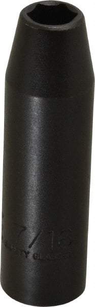 Proto - 1/2" Drive 7/16" Deep Thin Wall Impact Socket - 6 Points, 3-1/4" OAL - Eagle Tool & Supply