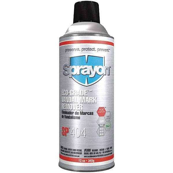 Sprayon - 12 oz Aerosol Can Graffiti/Vandal Mark Remover - VOC Content g/L 486, Removes Paint, Ink, Crayon, Marker & Scuff Marks - Eagle Tool & Supply