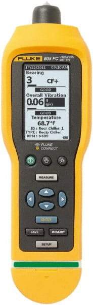 Fluke - 10Hz to 1kHz (mm), LCD Vibration Meter - 2 AA Batteries - Eagle Tool & Supply