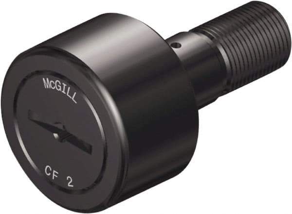 McGill - 1/2" Roller Diam x 3/8" Width, 3/16" Stud Diam x 1/2" Length, Sealed Stud Cam Follower - Steel, 1/4" Thread Length, 10-32 Thread, 0.88" OAL, 620 Lb Dynamic Cap, 720 Lb Static Cap - Eagle Tool & Supply