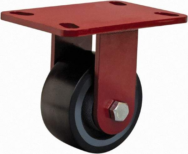 Hamilton - 4" Diam x 2" Wide x 5-5/8" OAH Top Plate Mount Rigid Caster - Polyurethane, 975 Lb Capacity, Sealed Precision Ball Bearing, 4 x 4-1/2" Plate - Eagle Tool & Supply