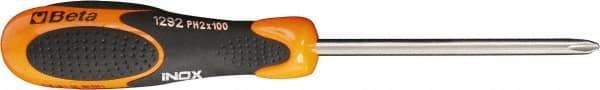 Beta - #0, 6-1/2" OAL, Standard Phillips Screwdriver - 2-1/2" Blade Length, Round Shank, Ergonomic Handle - Eagle Tool & Supply