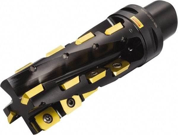 Sandvik Coromant - 2 Inserts, 3" Cut Diam, 3.1496" Arbor Diam, 6" Max Depth of Cut, Indexable Square-Shoulder Face Mill - 90° Lead Angle, 7-7/8" High, LDHT 19 04 00 & LEHT 18 04 16 Insert Compatibility, Series U-Max - Eagle Tool & Supply