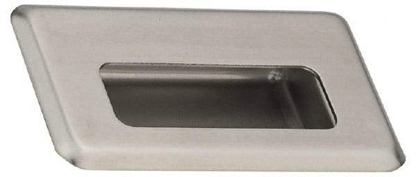 Sugatsune - 94mm Overall Width x 60mm Overall Height, 12mm Recess Depth, Satin Sheet Metal Recessed Pull with M4 Nut - 304 Stainless Steel, 43mm Recess Height, 61mm Recess Width, 76mm Center to Center, M4 Thread - Eagle Tool & Supply