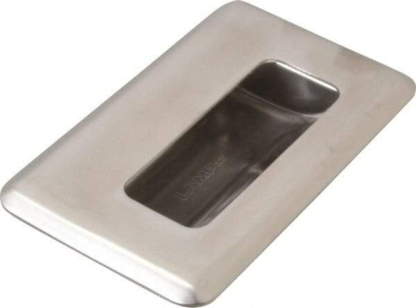 Sugatsune - 109.5mm Overall Width x 64mm Overall Height, 14.5mm Recess Depth, Satin Sheet Metal Recessed Pull with M4 Stud - 304 Stainless Steel, 40mm Recess Height, 67.5mm Recess Width, 88mm Center to Center, M4 Thread - Eagle Tool & Supply