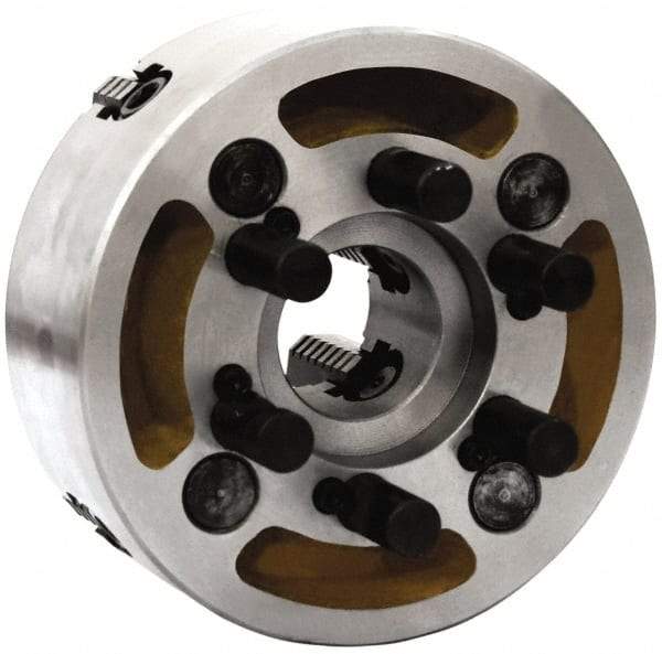 Gibraltar - 4 Jaws, 8" Diam, Independent Manual Lathe Chuck - L-0 Mount Spindle, Reversible, 2,000 Max RPM, 2.2047" Through Hole Diam, Cast Iron - Eagle Tool & Supply